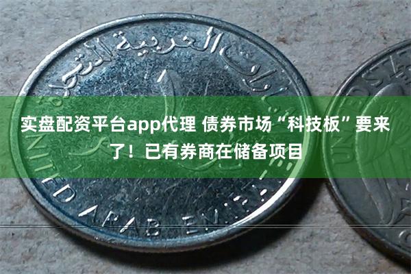 实盘配资平台app代理 债券市场“科技板”要来了！已有券商在储备项目