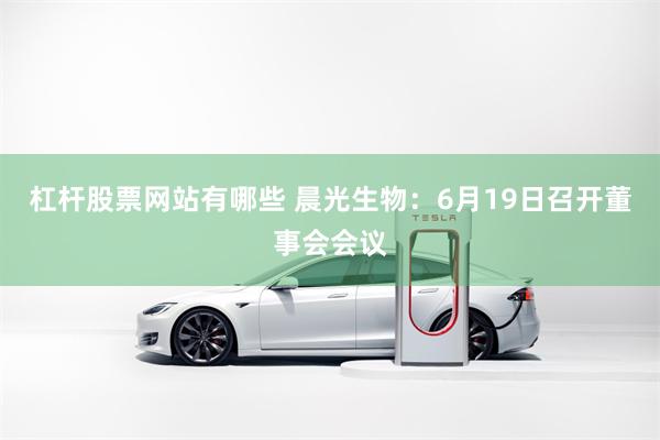 杠杆股票网站有哪些 晨光生物：6月19日召开董事会会议