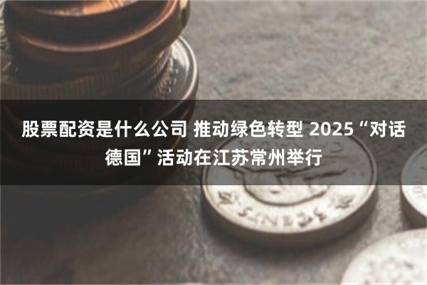 股票配资是什么公司 推动绿色转型 2025“对话德国”活动在江苏常州举行