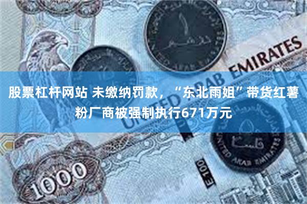 股票杠杆网站 未缴纳罚款，“东北雨姐”带货红薯粉厂商被强制执行671万元